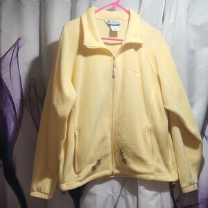 Columbia Soft Yellow Full-Zip Fleece Jacket